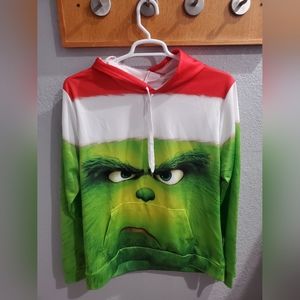 New 3D Printed Grinch Hooded Sweatshirt Kids size L